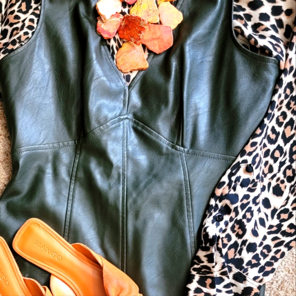 Faux leather dress